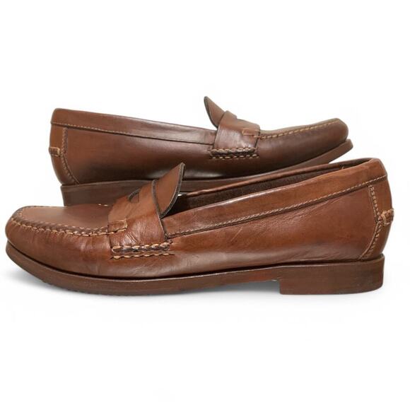 Vintage 90s Cole Haan Country Penny Loafers-Moc-Toe-Brown-Size 7.5N-Style F1456 - Picture 4 of 10